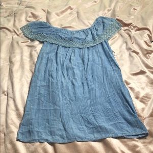Blue Off the Shoulder Dress